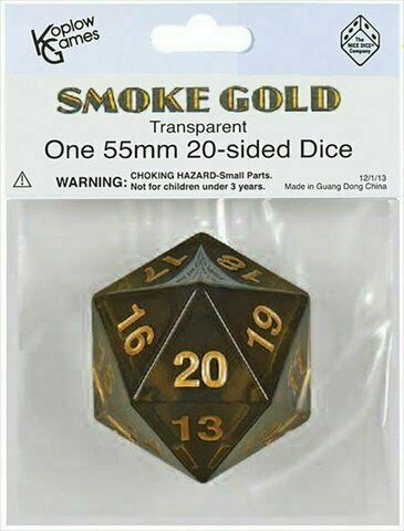 Koplow Games: 55mm D20 Countdown Transparent Smoke Gold KPL18674